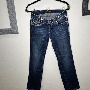 Vo Jeans Y2k Rhinestone Low Rise Jeans  Straight Leg - Size 28